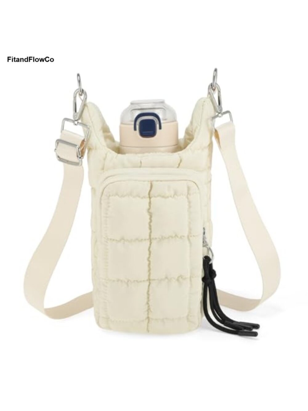 Waterproof Polyester Water Bottle Holder Crossbody Sling Bag Adjustable Strap